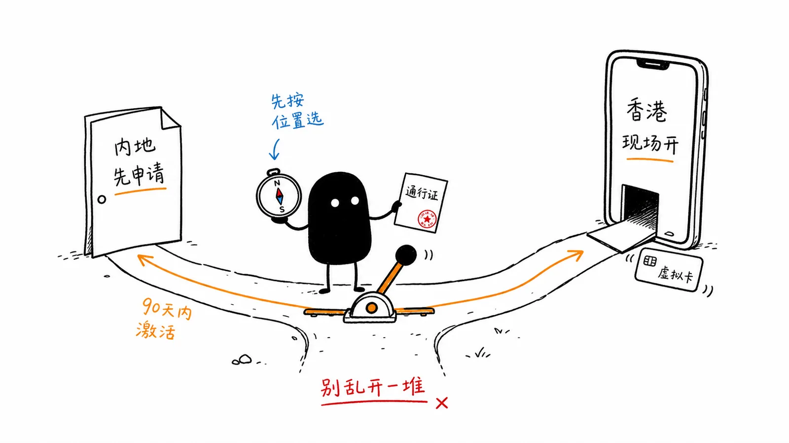 一、先选路线:你到底该开汇丰还是众安?配图